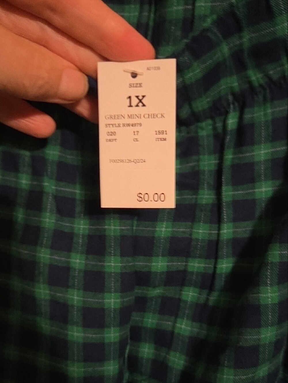 Auden Teal and Dark Green Plaid Button-Up Pajama Set - Picture 9 of 11
